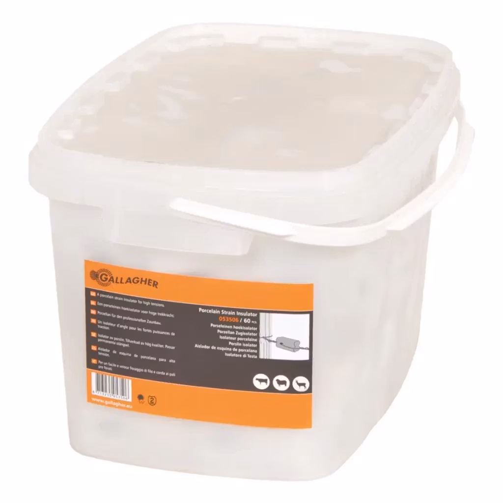 Hörnisolator Gallagher porslin äggformad, 60-pack