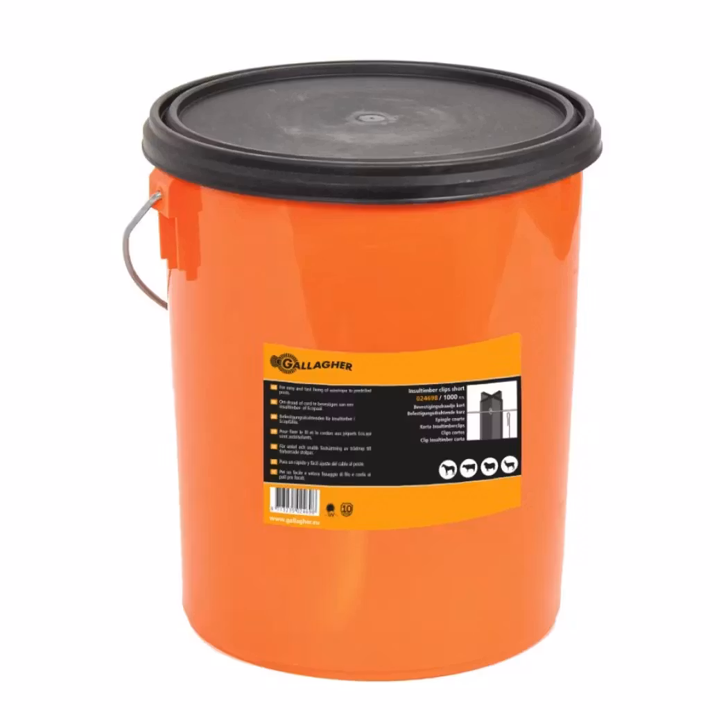 Förpackning Hink med handtag - Clips Gallagher Kort för Insultimber/Eco-stolpe, 1000-pack | farmab.se