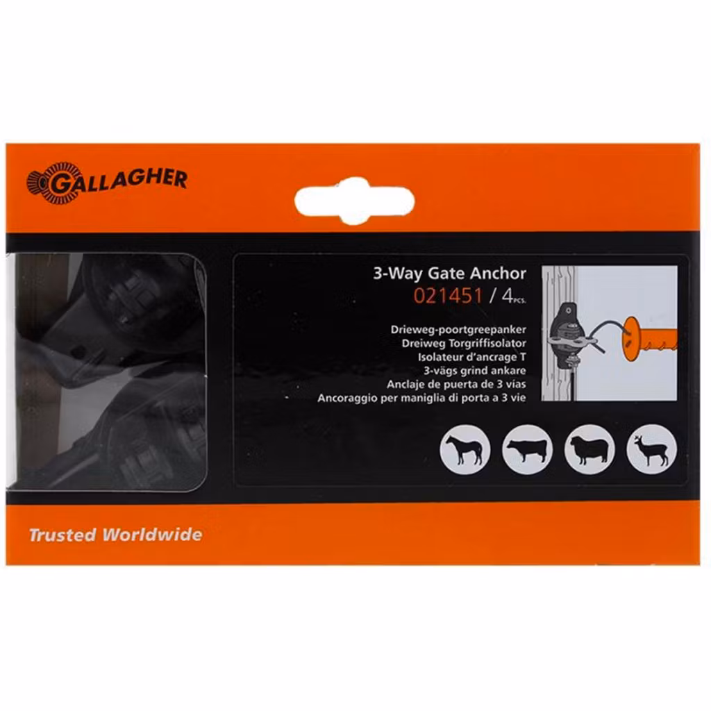 Förpackning 4st - Grindankare Gallagher 3-vägs | farmab.se