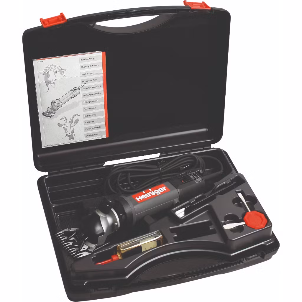 Leveras i väska inkl skär, skruvmejsel, olja & borste - Klippmaskin Heiniger XTRA 230V/320W | farmab.se