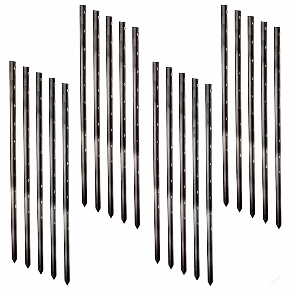 Stjärnprofilstolpe 115cm Svart