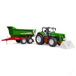 BRUDER Roadmax-traktor med Frontlastare och Tippvagn