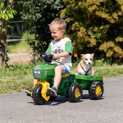 RollyTrac Tramptraktor - John Deere med ljudratt och släp