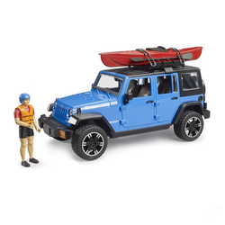 BRUDER Jeep Wrangler Rubicon med kajak och figur – 1:16