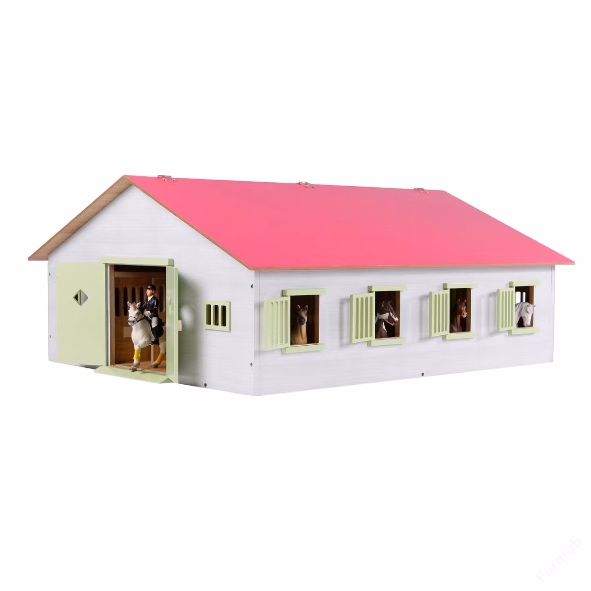 Häststall med 7 boxar Global Kids Pink, 1:24