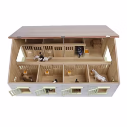 Häststall med 7 boxar Kids Globe Pink, 1:24