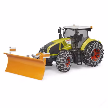 BRUDER Claas Axion 950 med snökedjor och plogblad 1:16