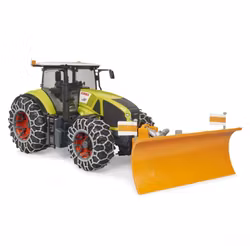 BRUDER Claas Axion 950 med snökedjor och plogblad 1:16
