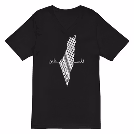 Keffiyeh Map Big V-Neck T-Shirt Unisex