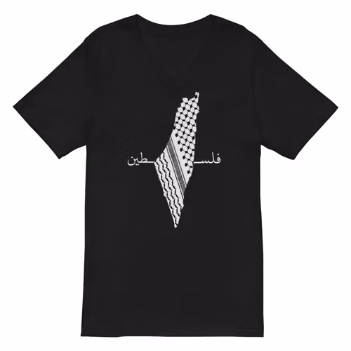 Keffiyeh Map Big V-Neck T-Shirt Unisex