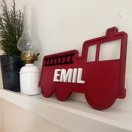 Namnskylt brandbil