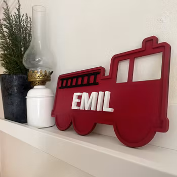 Namnskylt brandbil