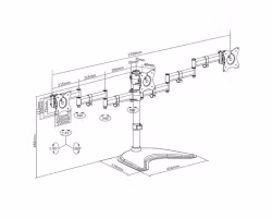 Multibrackets  M Deskstand Basic Triple