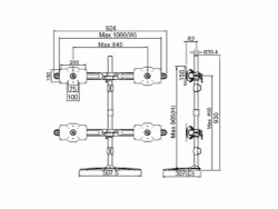 Multibrackets  M VESA Desktopmount Dual Stand Expansion Kit