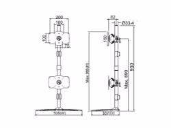 Multibrackets  M VESA Desktopmount Single Stand Expansion Kit