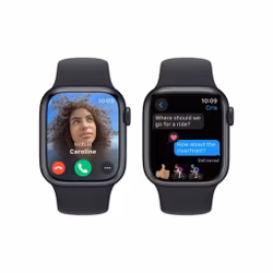 Apple Watch Series 9 GPS 45mm Aluminiumboett med Stormblå Sportband S/M