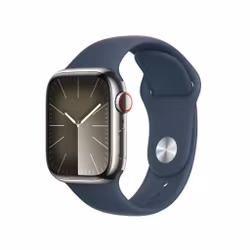 Apple Watch Series 9 GPS + Cellular 41mm Rostfri stålboett Sportband S/M