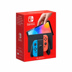 Nintendo Switch OLED gamingkonsol med neon-Joy-Con-kontroller