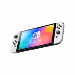 Nintendo Switch OLED gamingkonsol med vita Joy-Con-kontroller