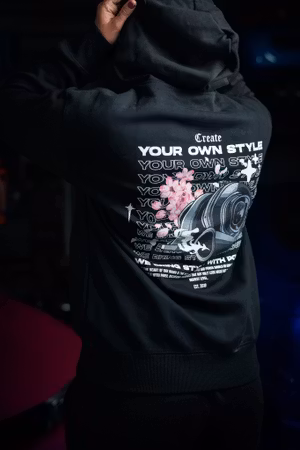Hoodie - Create Your Own Style - Svart