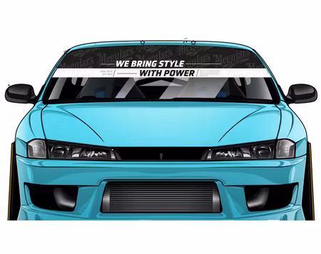 Windowbanner ''We Bring Style With Power'' SVART