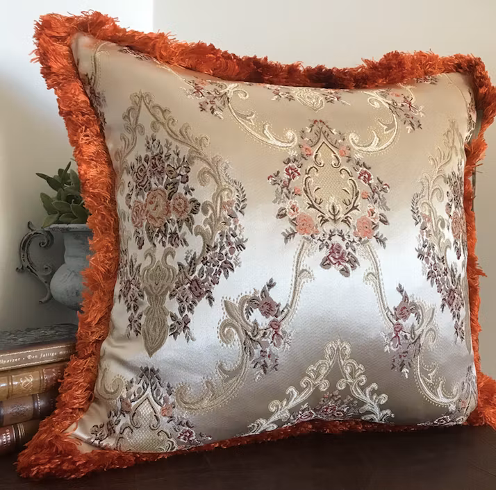 PAISLEY SILVERGRÅ MED ORANGE FRANS