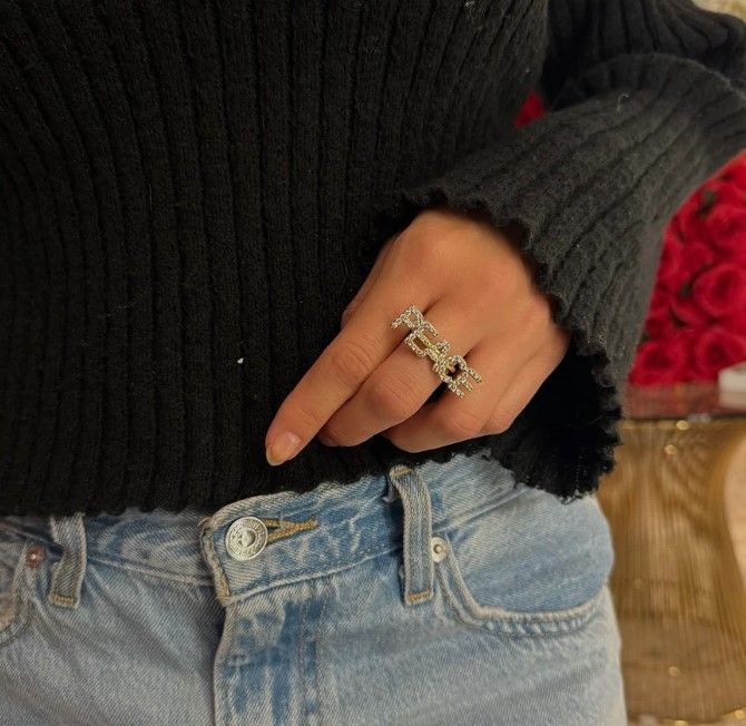 STATEMENT SPARKLE RING PEACE