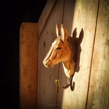 Hand-carved hook- Horse