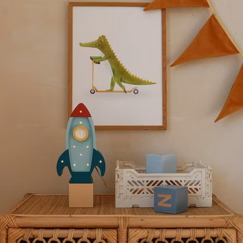 Little Lights, Nattlampe til barnerommet, Romrakett mini Retroblue