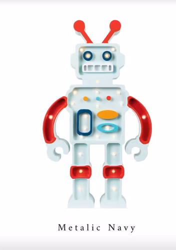 Little Lights, Nattlampe til barnerommet, Robot Metallic blue