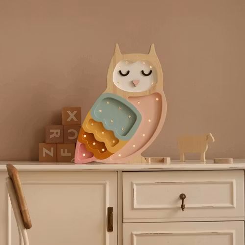 Little Lights, Nattlampe til barnerommet, Uggle Retro rainbow