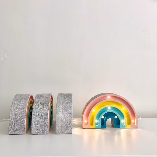 Little Lights, Nattlampe til barnerommet, Regnbue MINI pastell glitter