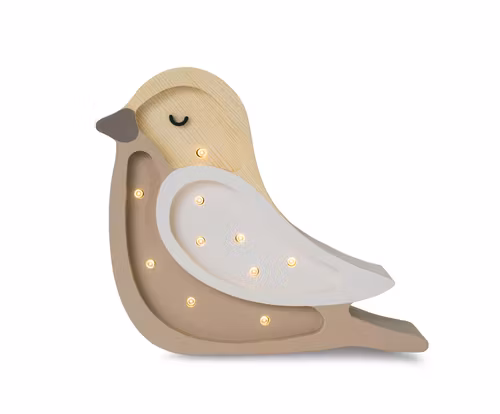 Little Lights, Nattlampe til barnerommet, Liten fugl cappuccino wood