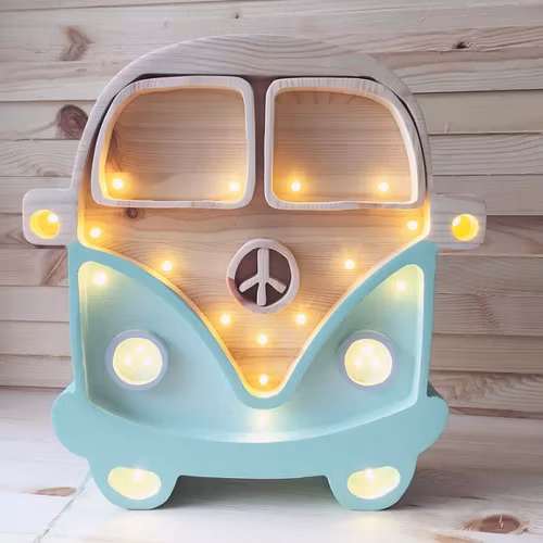 Little Lights, Nattlampe til barnerommet, Mint/natur buss