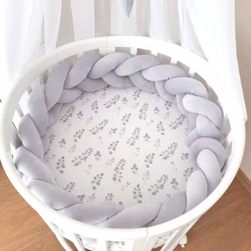 Babylove, sengekant flettet, grå