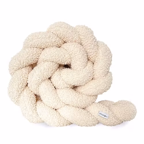 Sengekant flettet, Boucle - Ecru