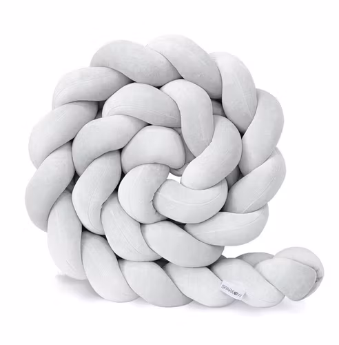 Sengekant flettet, Light Grey