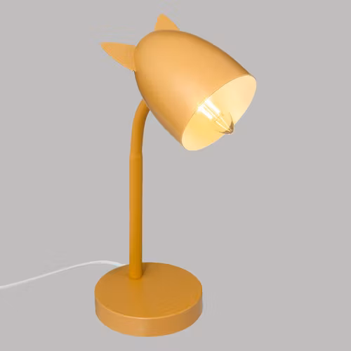 Bordlampe med ører til barnerommet, gul oker