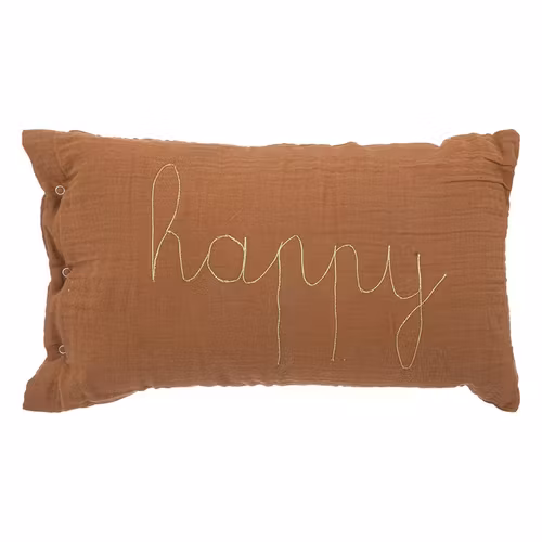 Brun rektangulær pute, Happy