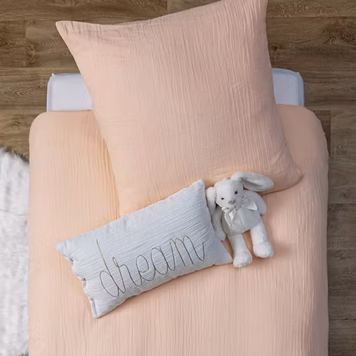 Lys rosa rektangulær pute, Love