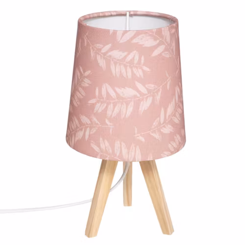 Bordlampe til barnerommet, rosa løv
