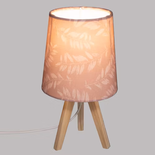 Bordlampe til barnerommet, rosa løv