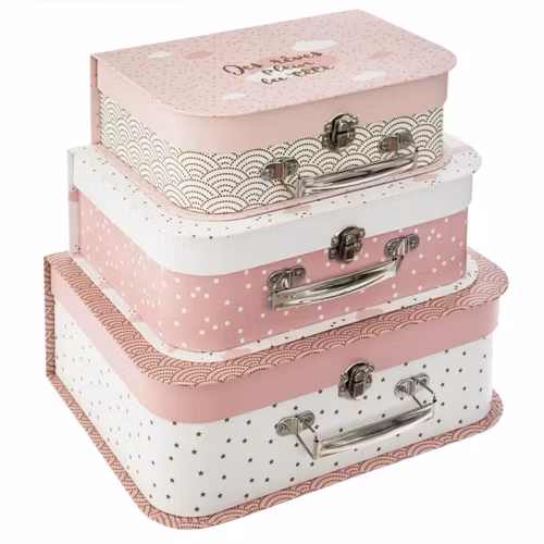 Oppbevaringsbokser koffert sweetness, 3-pack