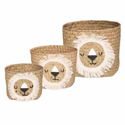 Oppbevaringskurv løve, 3-pack