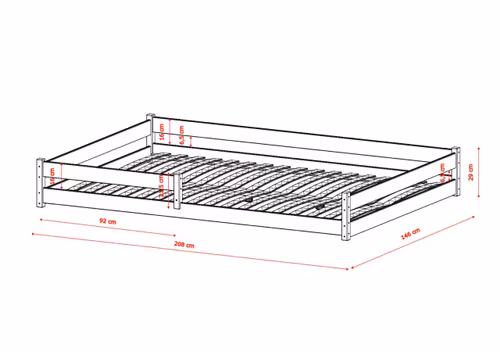 Stor juniorseng Fiora 140x200 cm, antrasitt