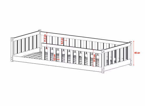 Stor juniorseng Mira 140x200 cm, hvit