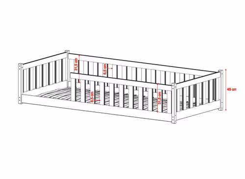 Stor juniorseng Mira 140x200 cm, antrasitt