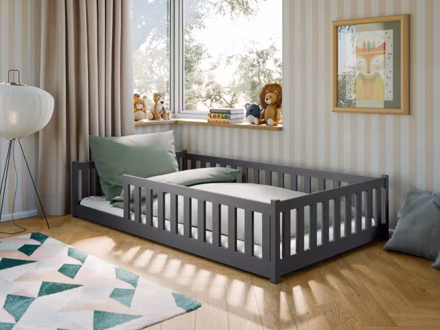 Barneseng Ossian 120x200 cm, antrasitt