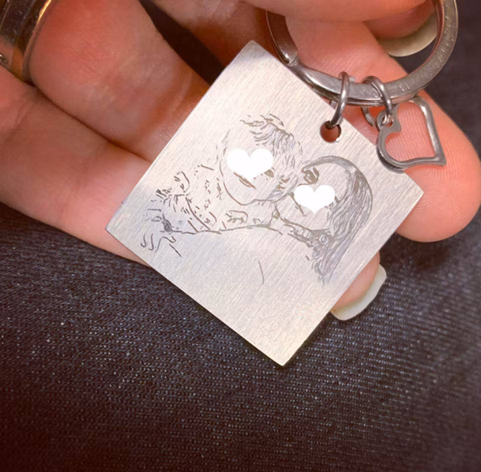 Nyckelring: fyrkant 30mm