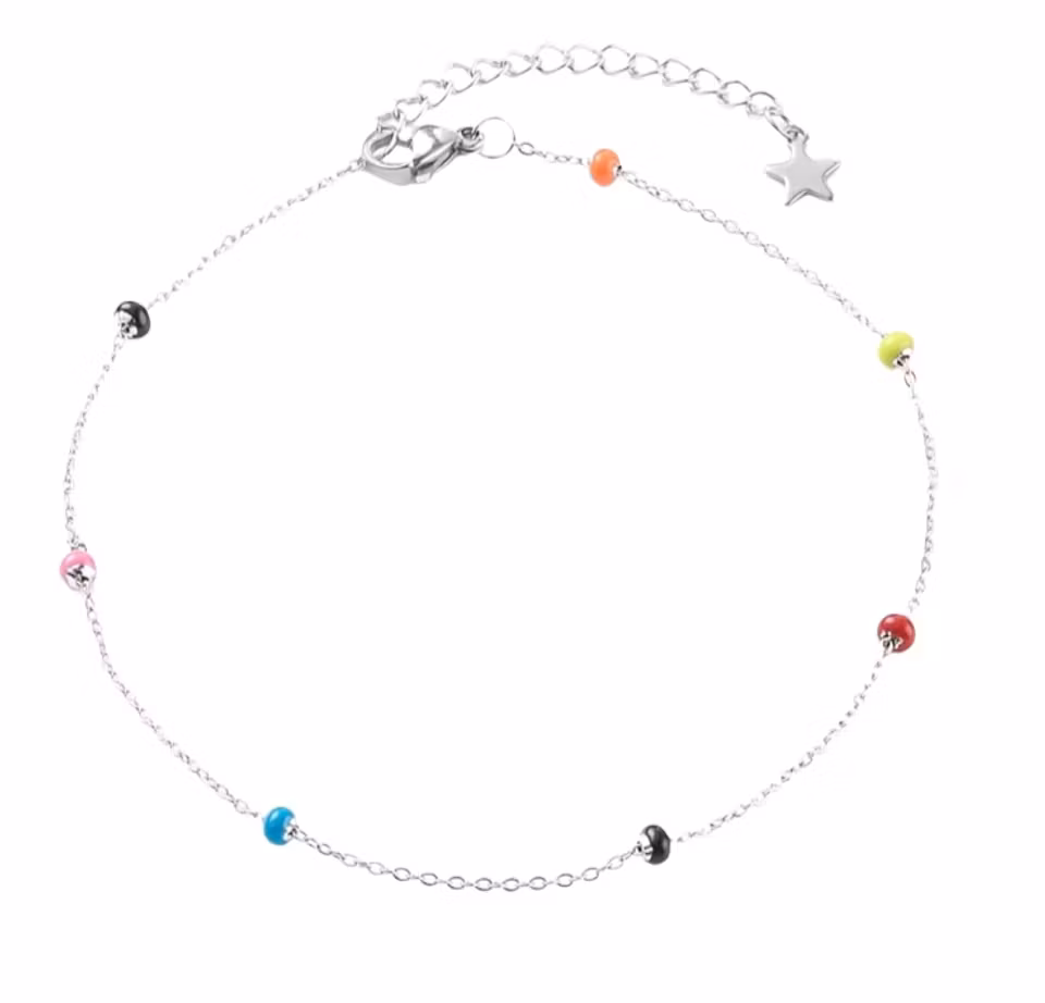 Fotlänk - emaljerade pärlor